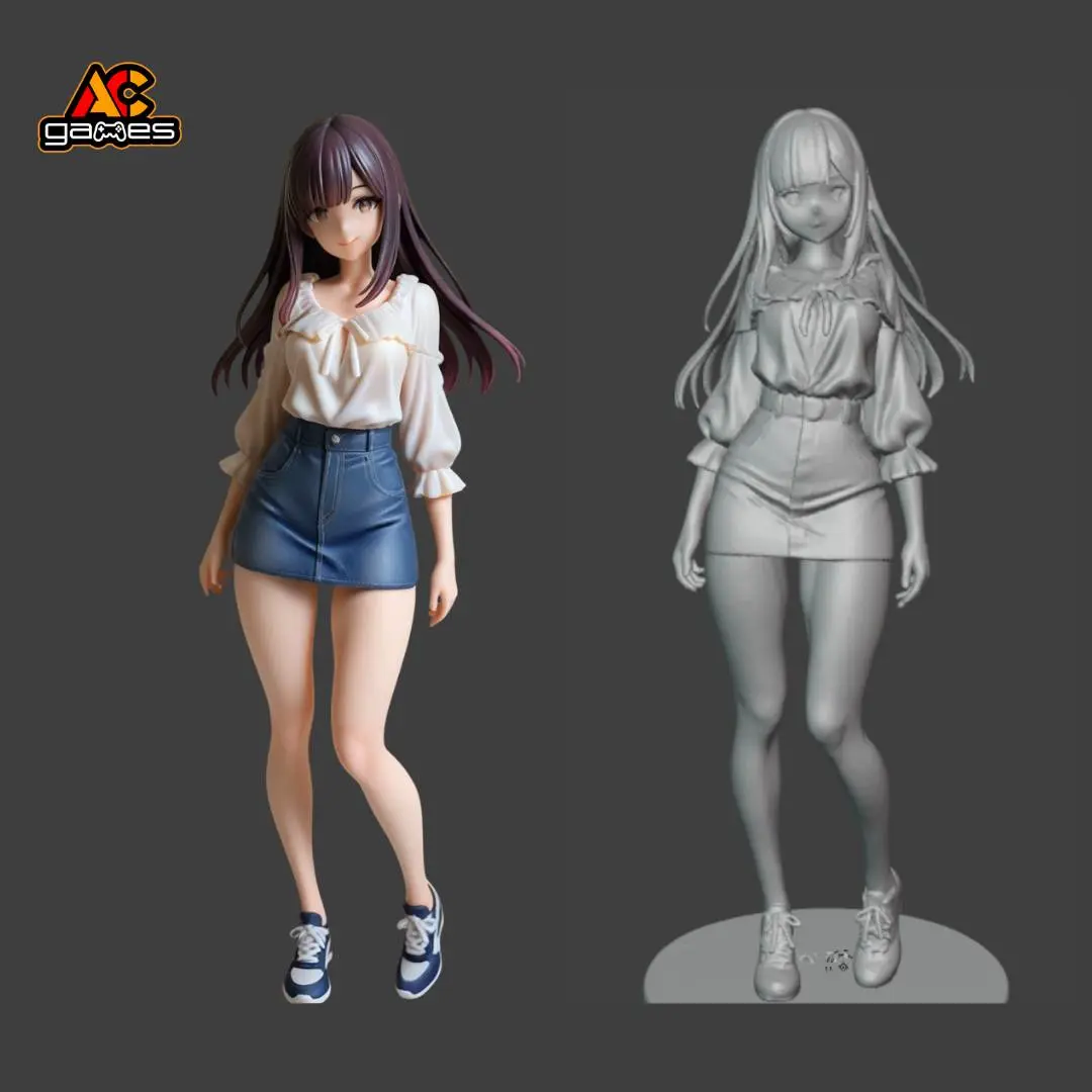 Casual Anime Girl - Summer Outfit 3D Printable Figure