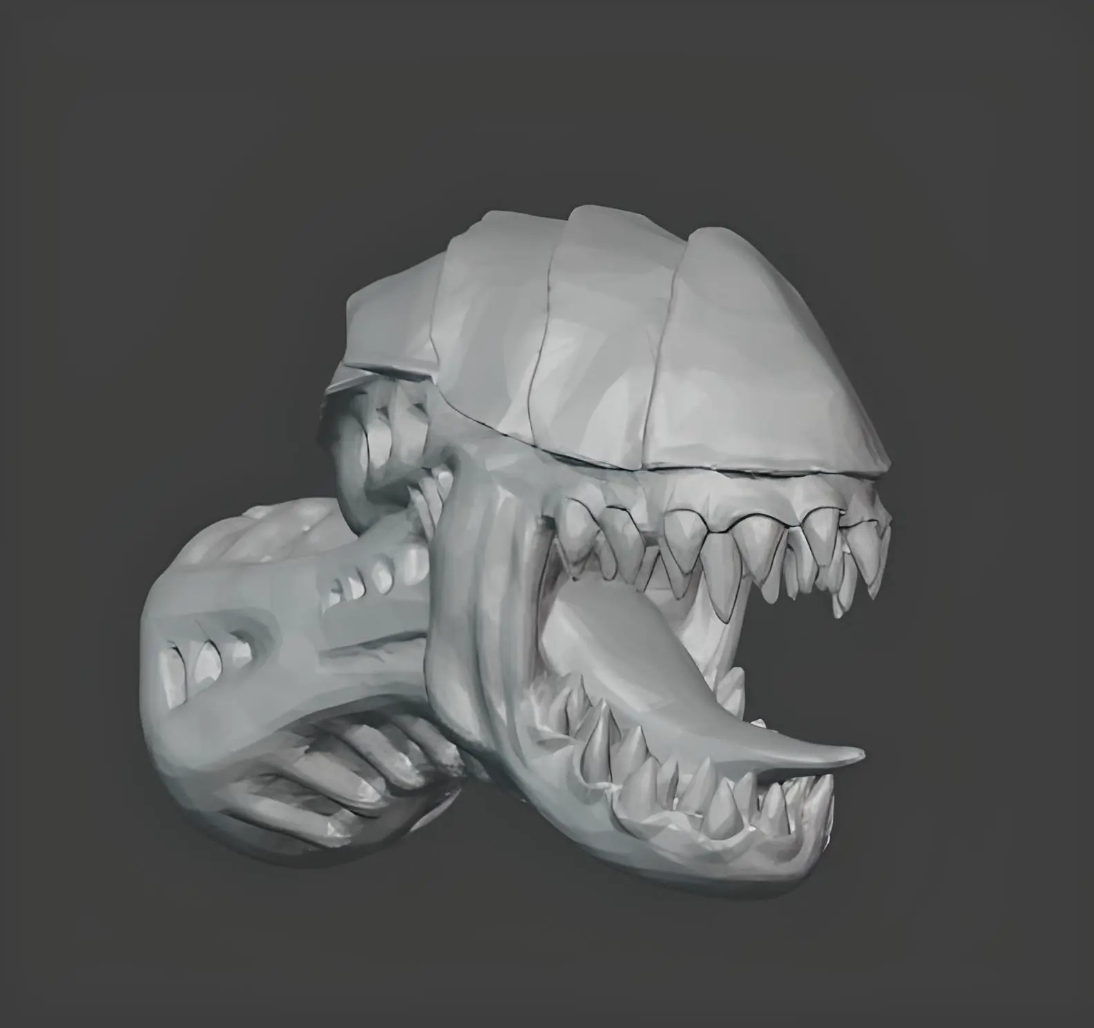 Alien head without eyes