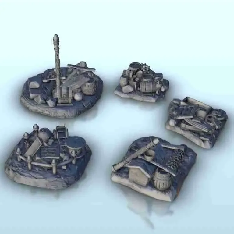 Barricades set 8 - miniatures warhammer terrain scenery
