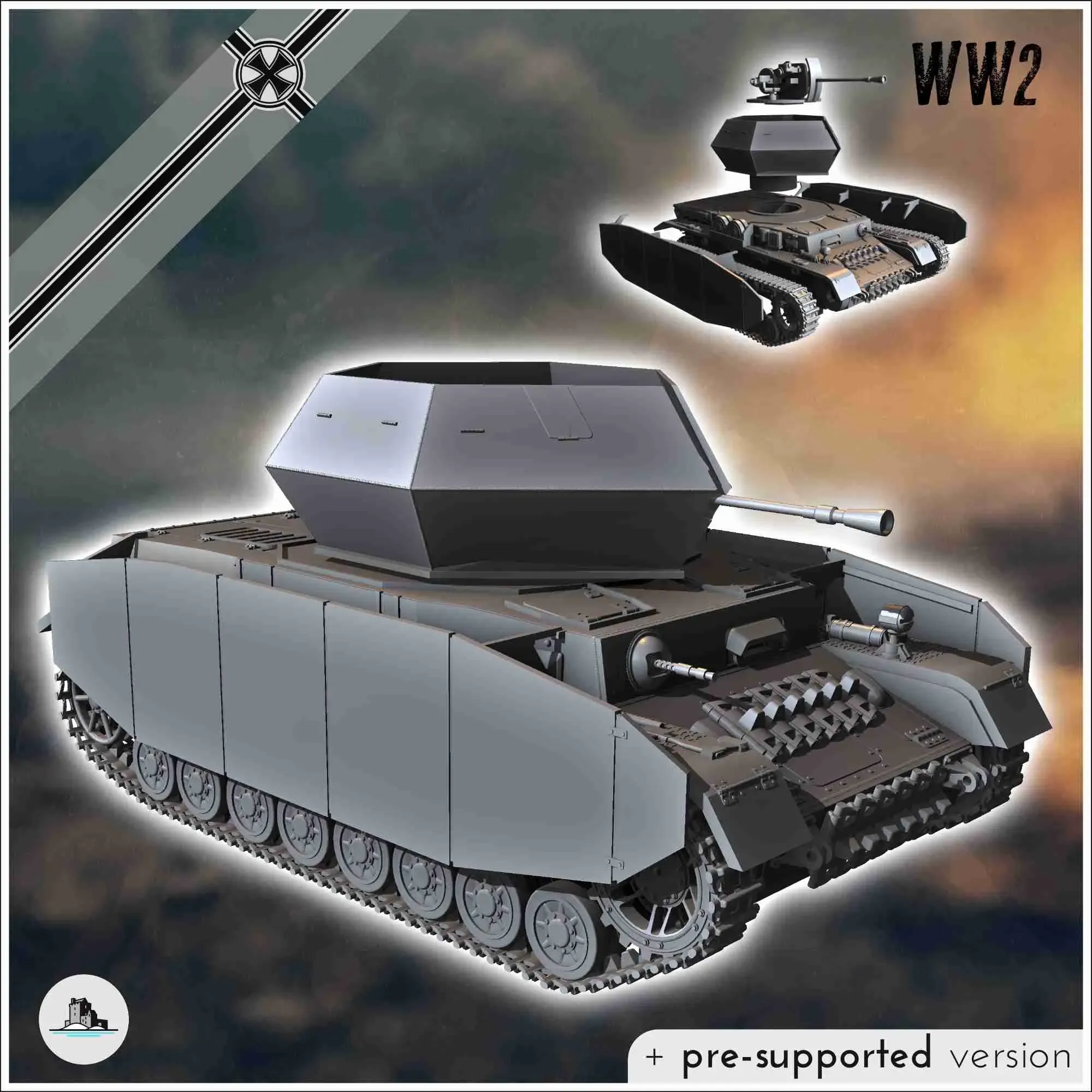 Flakpanzer IV AA Ostwind - miniatures tank ww2 flames war bo