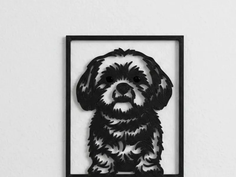Cute Shih Tzu Puppy – 3D Printed Wall Art