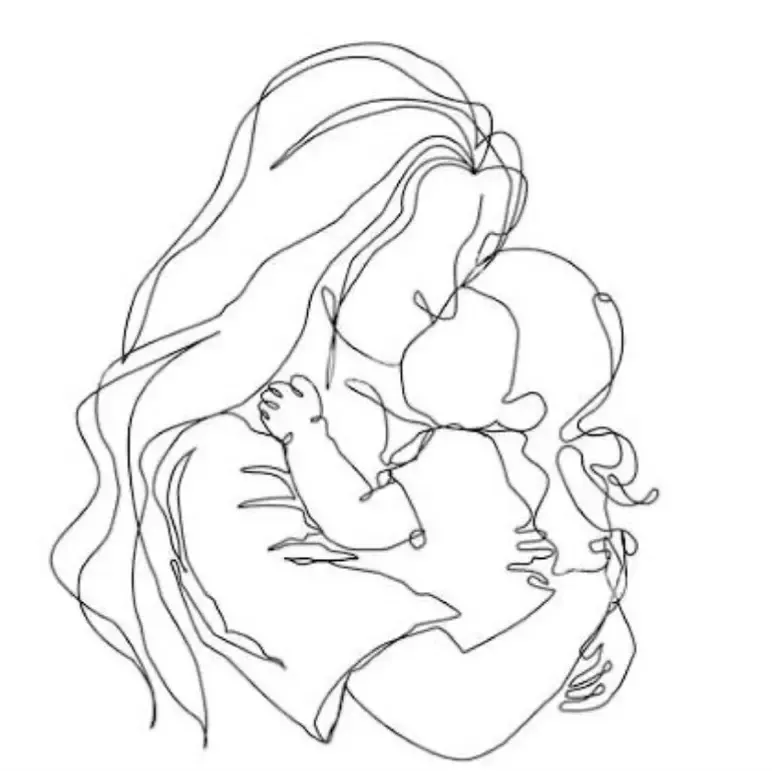 Mother and child cookie cuter and stamps