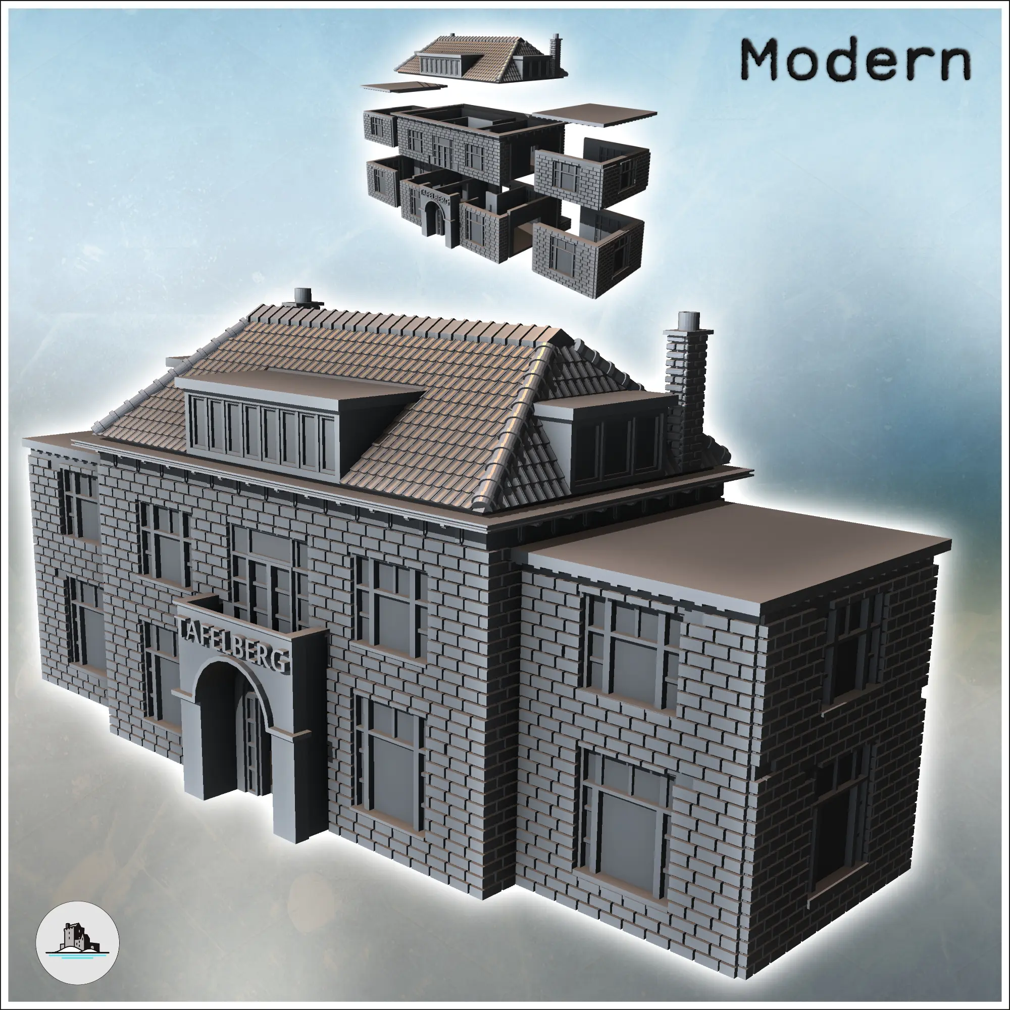Modern stone hotel De Tafelberg (Oosterbeek, Netherlands) -