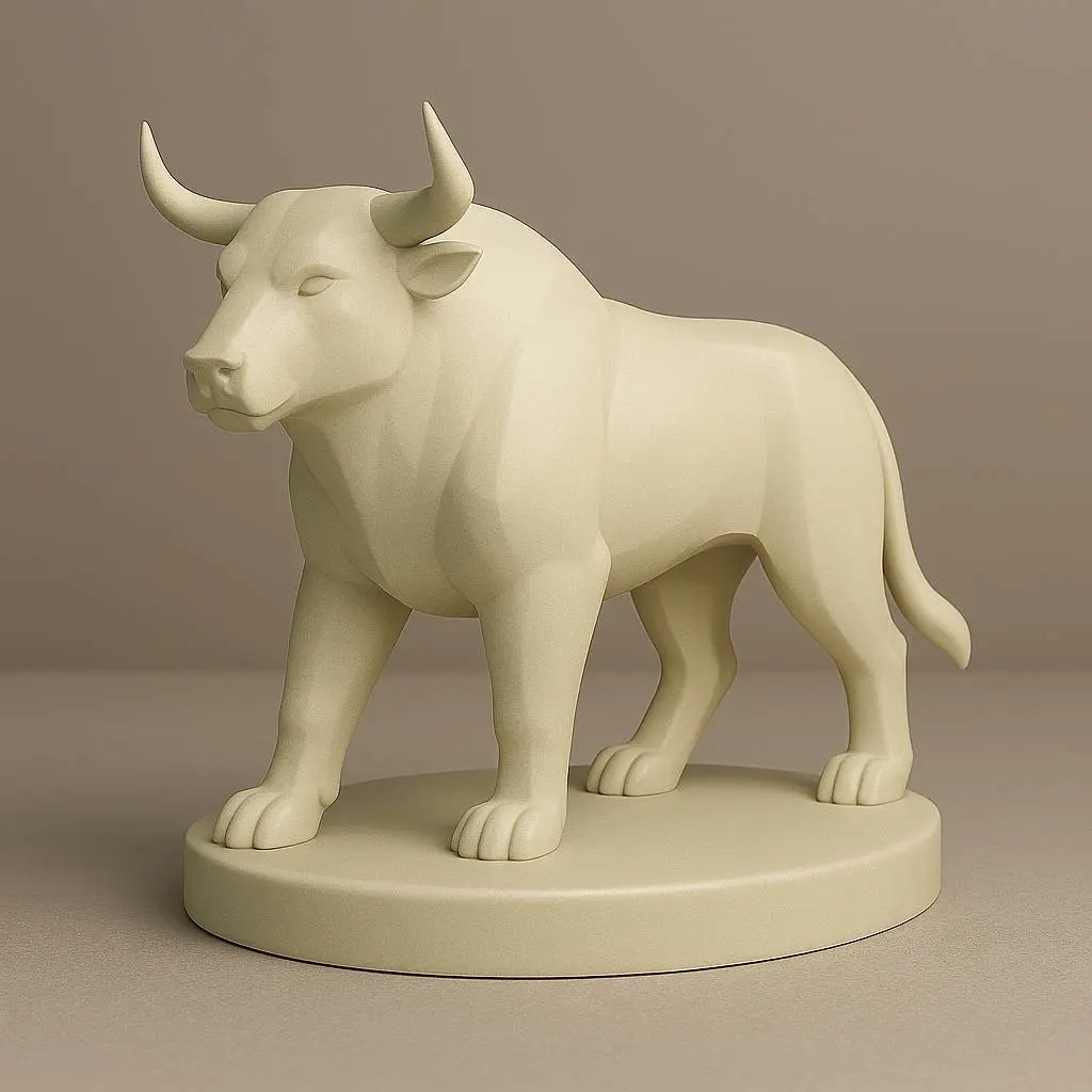 Minimalist Bull figure AI