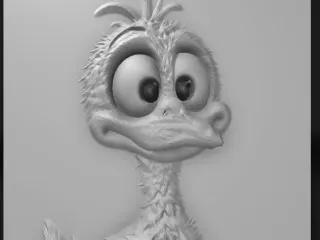 gosling cartoon, curious eyes, fluffy texture,