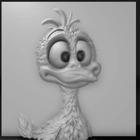gosling cartoon, curious eyes, fluffy texture,