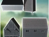 Set of two medieval warehouses with large wooden doors slate-3