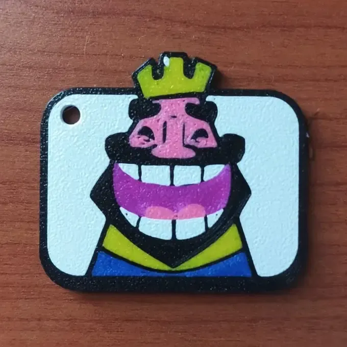 Clash Royale Laughing King Emote Keychain