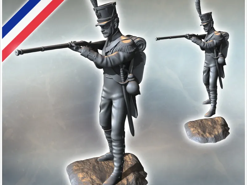 French Napoleonic infantry soldier firing standing (19) - mi
