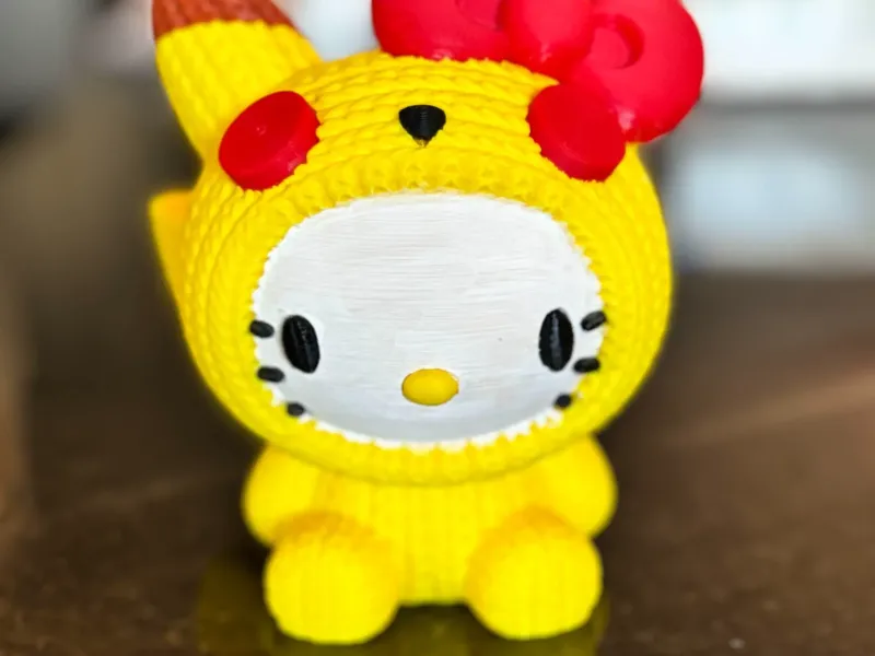 Hello Kitty Pikachu in lana lavorata a maglia (4 pezzi)