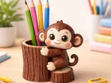 Cute Monkey pencil holder-1
