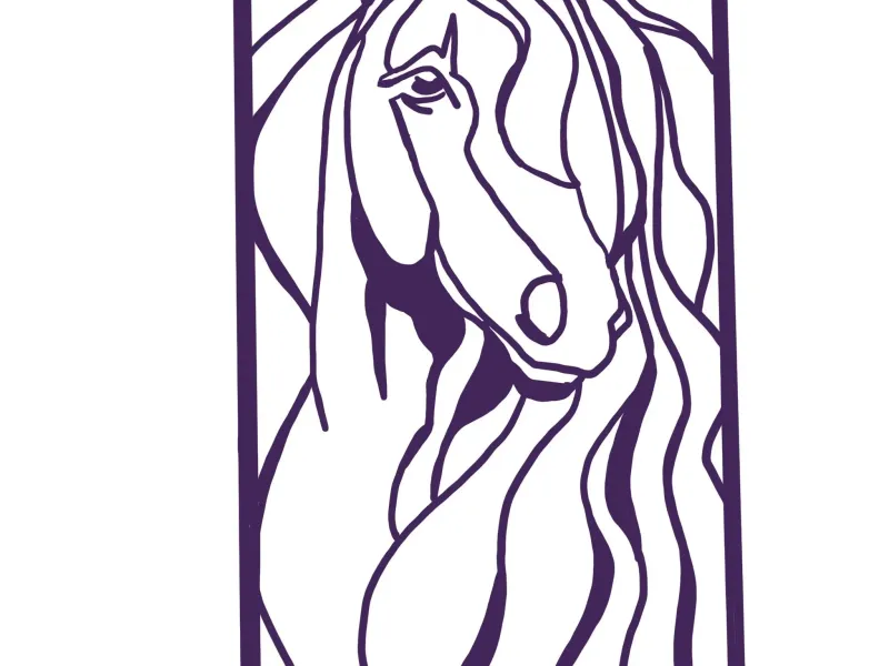 Horse Profile Faux Stained Glass Frame