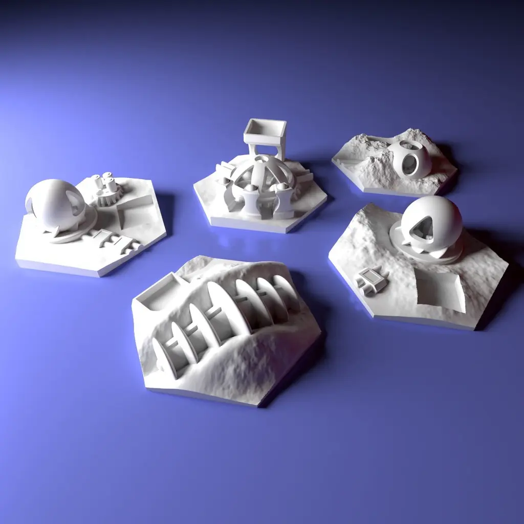 Custom city tile set for Terraforming Mars - Cities 1-5
