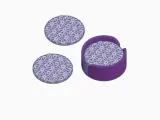 FLOWER PATTERN COASTERS AND HOLDER-1