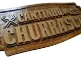 Placa Cantinho do Churrasco tipo Madeira-0