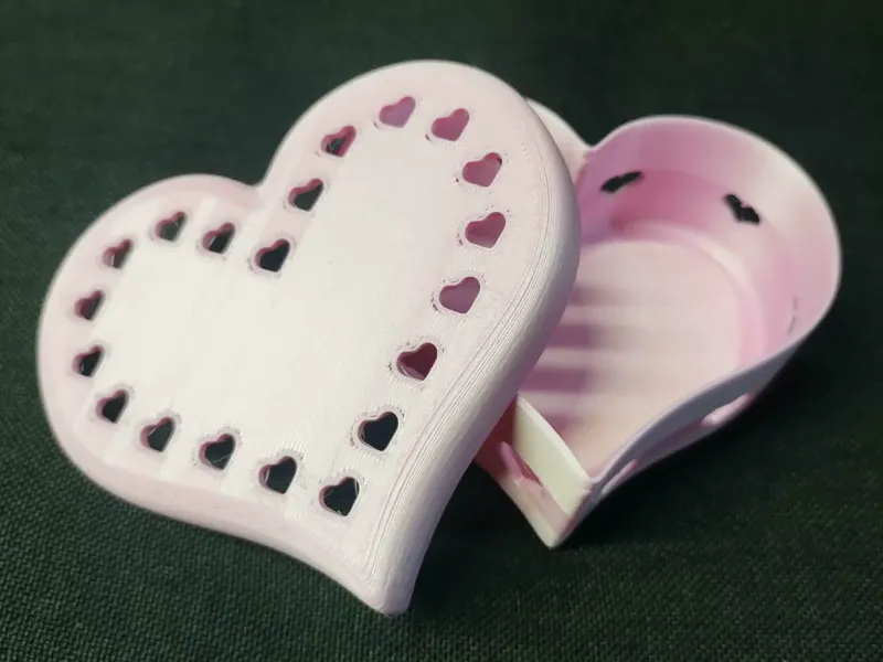 Valentine Heart Gift Trinket Box With Heart Holes