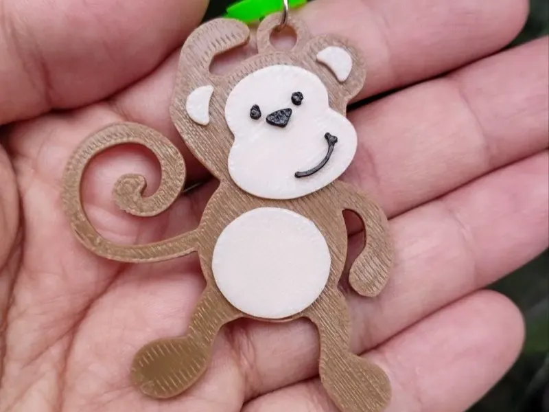 Cute Monkey Multi-Color Keychain