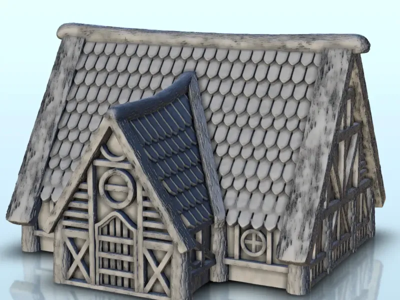 Kiremit çatılı Ortaçağ evi (14) - minyatür warhammer m