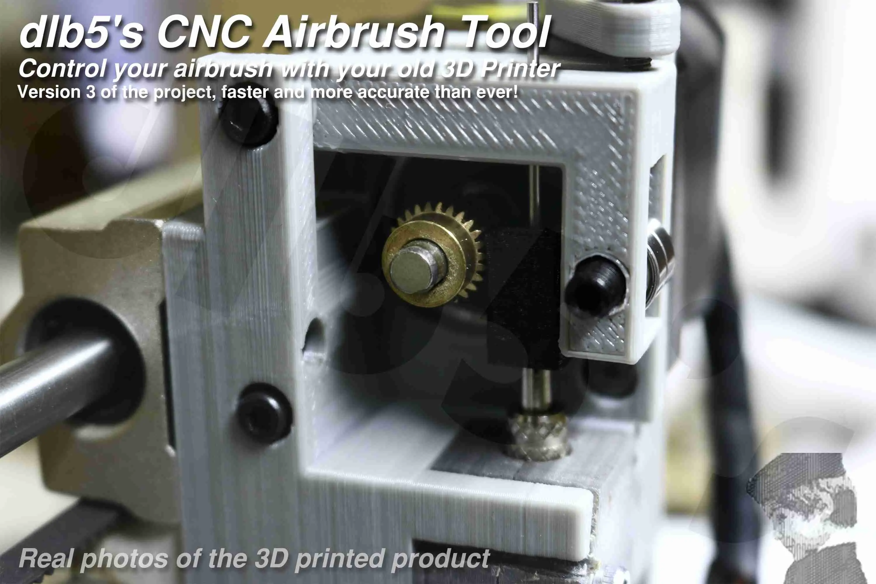 dlb5s CNC Airbrush Holder V3. Control your airbrush with 3DP
