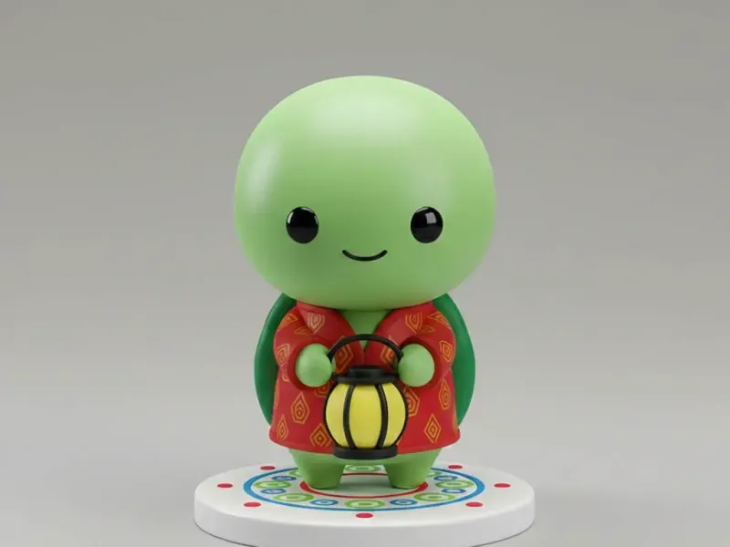 Chibi Cute Turtle Diwali Edition