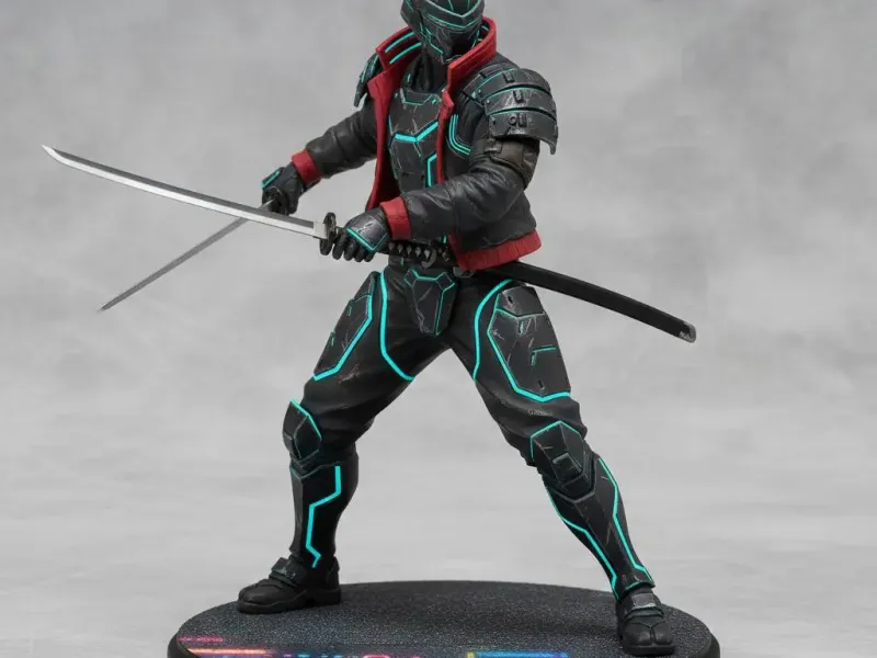 Neon Ronin – Cyberpunk Blade Assassin 3D Figurine