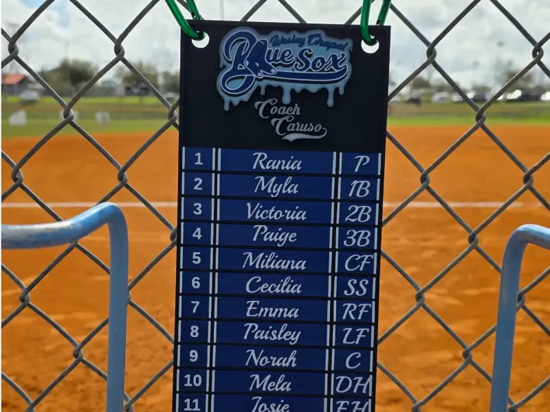 Customizable Magnetic Dugout Lineup Board- Baseball/Softball