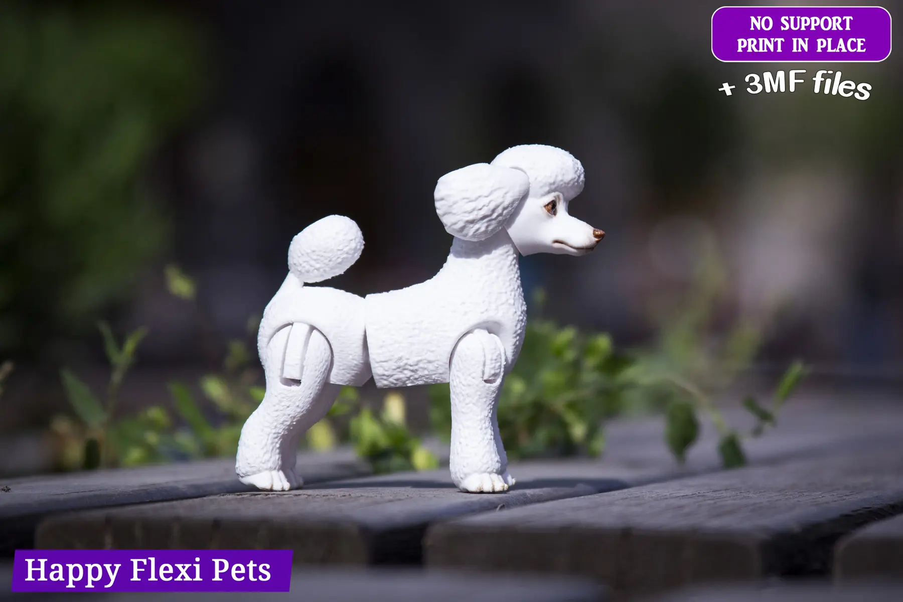 Poodle dog the articulated flexi toy by Happy Flexi pets