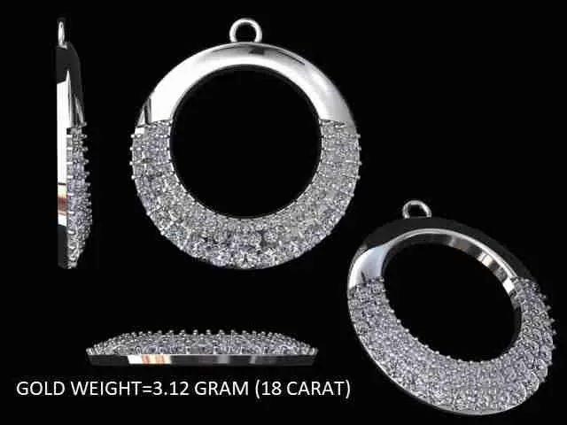 Diamond Half moon pedent