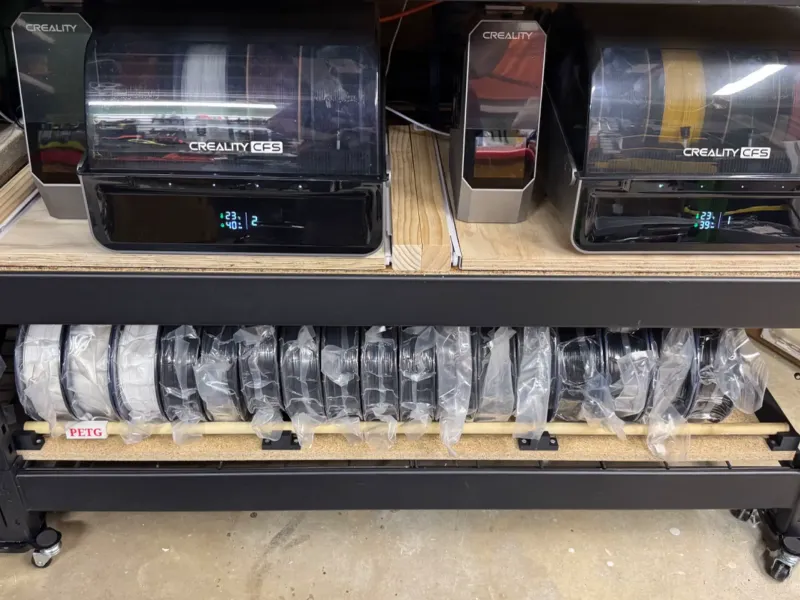 Base for 3/4" dowel rods for a simple filament holder