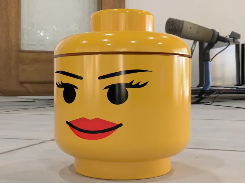 Minifigure Head Case with Girl and Boy Faces