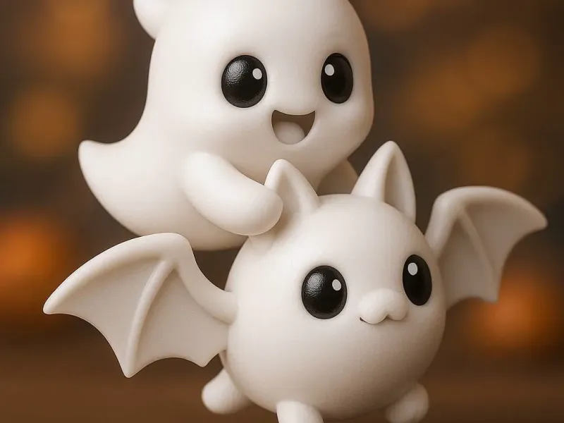 Halloween Ghost on Bat