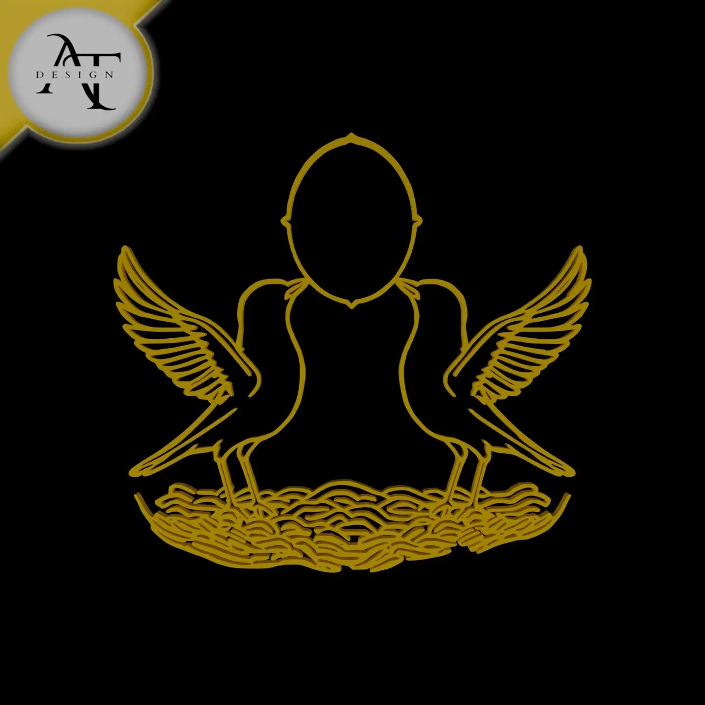 Birds - Line Art - 2D Wall Art Decor