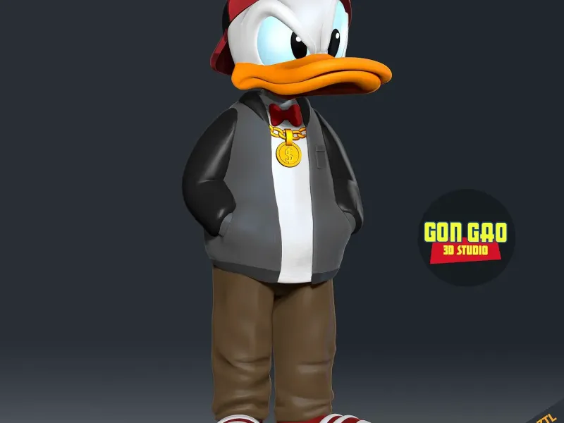 Donald Duck hip-hop 3D print model