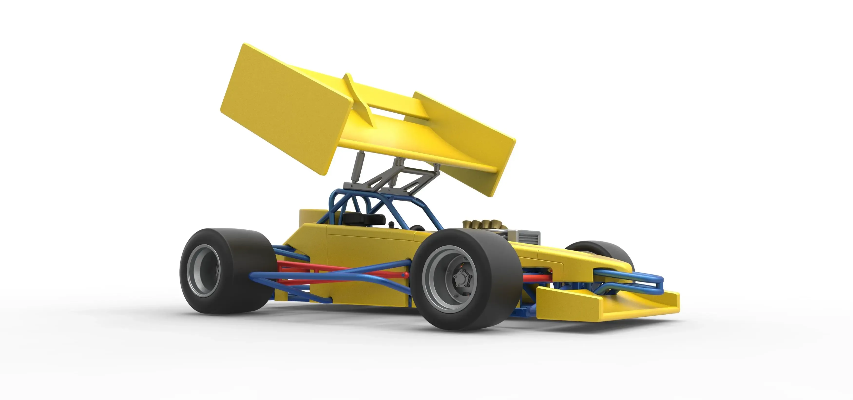 Supermodified front engine Winged race car V2 Scale 1:25