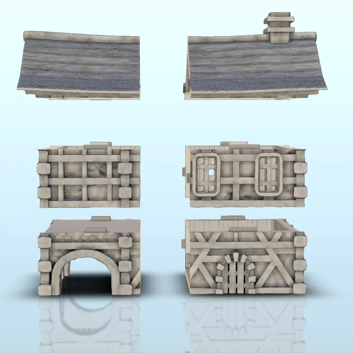 Medieval house in wood and stone with vaulted passage (6) -