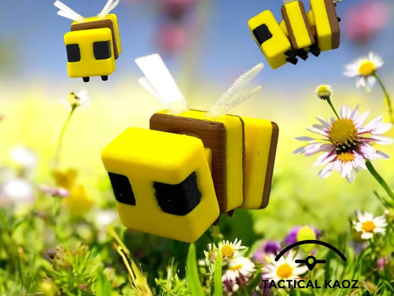 Minecraft Bee – Flexy Print-in-Place + Keychain Version