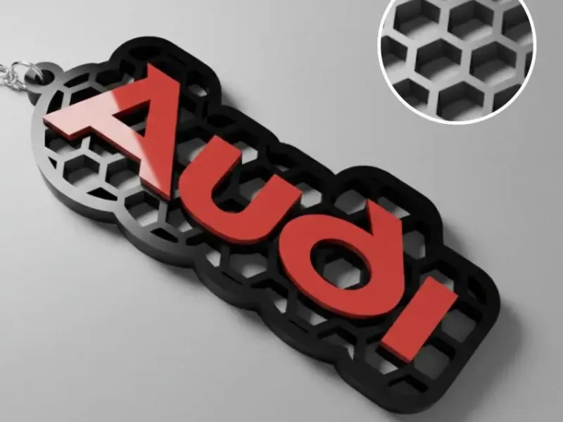 Audi Logo Waben-Schlüsselanhänger