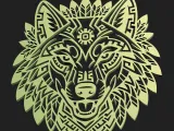Aztec Wolf CNC Wall Art SVG STL-4