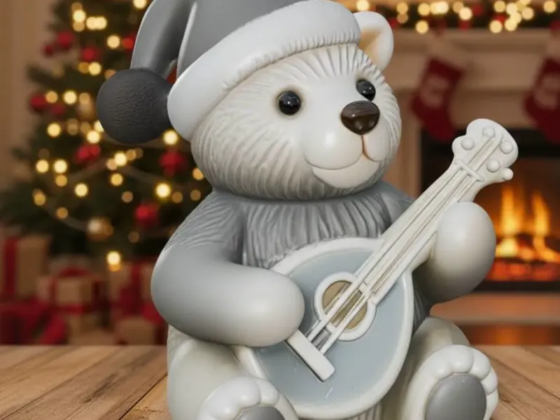 Christmas bear with guitar
