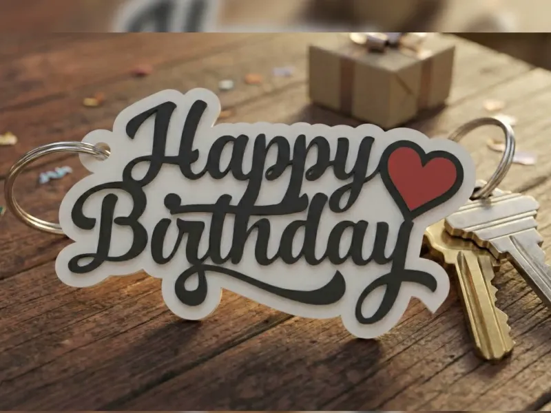 llavero de feliz cumpleaños