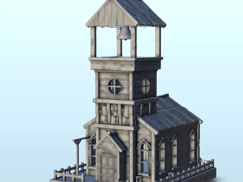 Igreja ocidental com torre sineira (12) - wild west usa acw mode