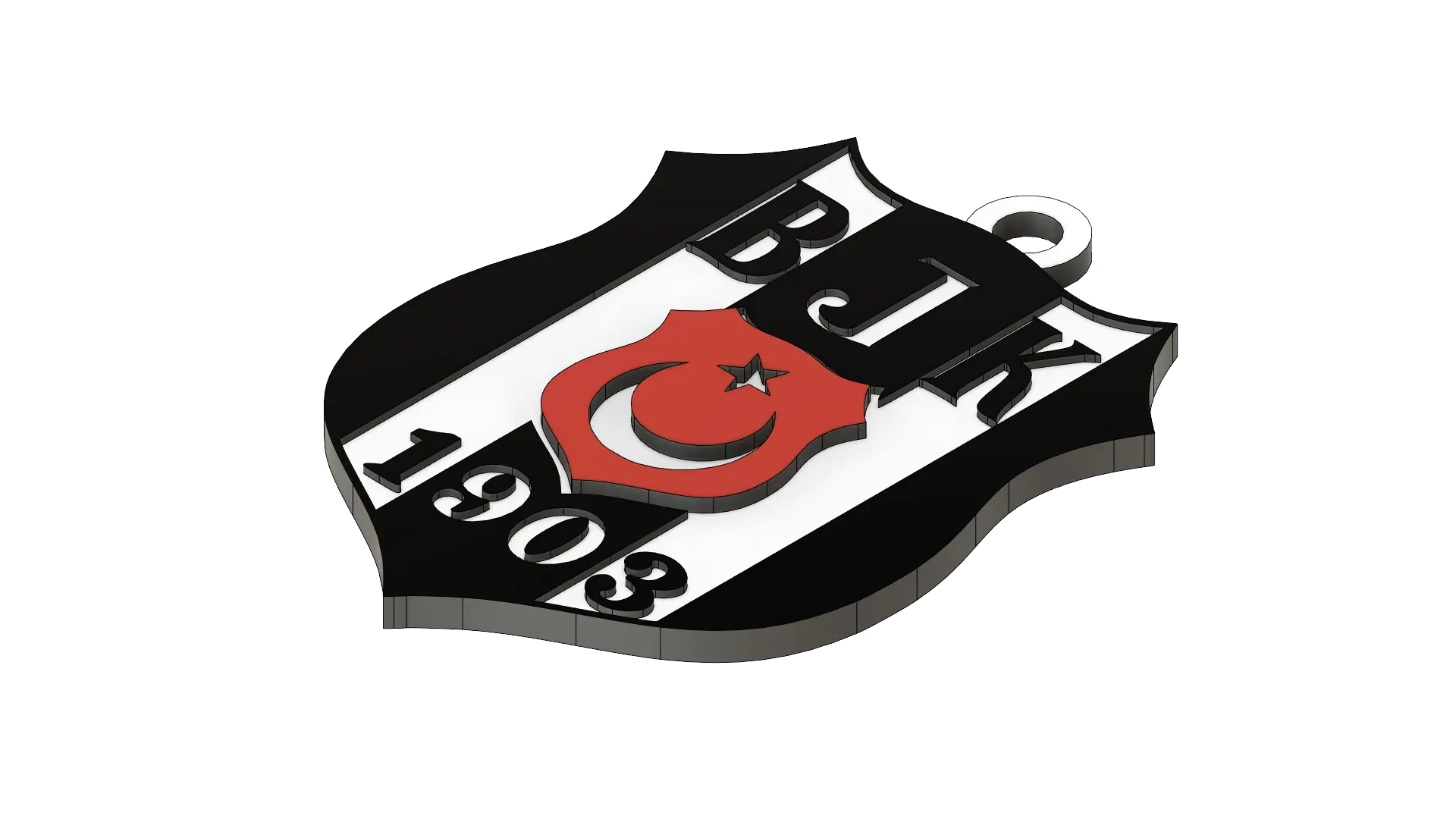 BJK (BESIKTAS) 3D LOGO BY OK (COLOR PRINTABLE)