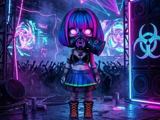 CYBER RAVE GOTH GIRL - DARK CYBERPUNK