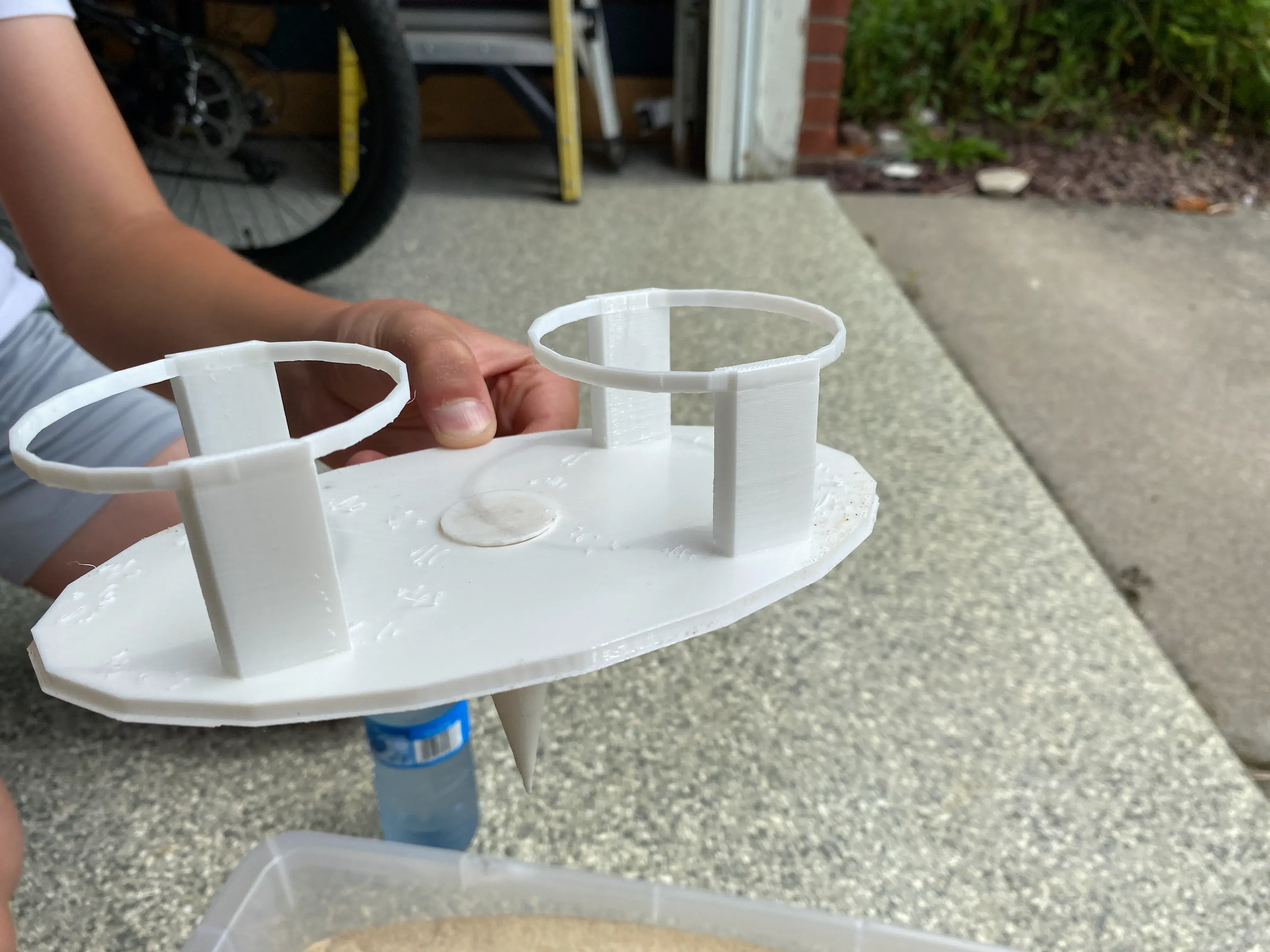 Beach Cup Holder Tray for two cans or water bottles