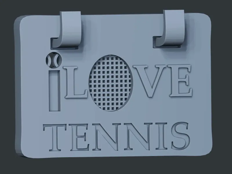 I Love Tennis Wall Mount STL