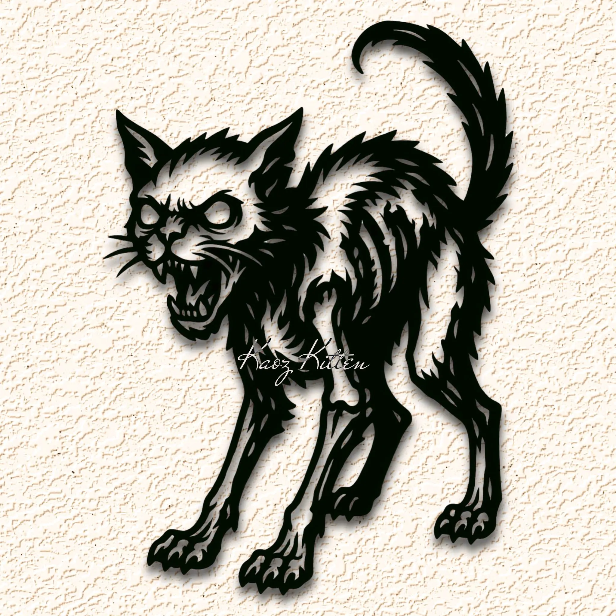Other STL Download - halloween zombie cat wall art home decorby Kaoz Kitten