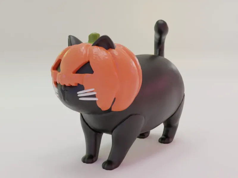 Halloween Print & Paint - Pumpkin Cat