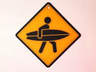 Surfer Sign Wall