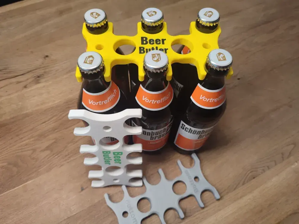 Archivos de impresora 3D | Archivo 3MF | Beer Butler - 6 Pack Bottle ...