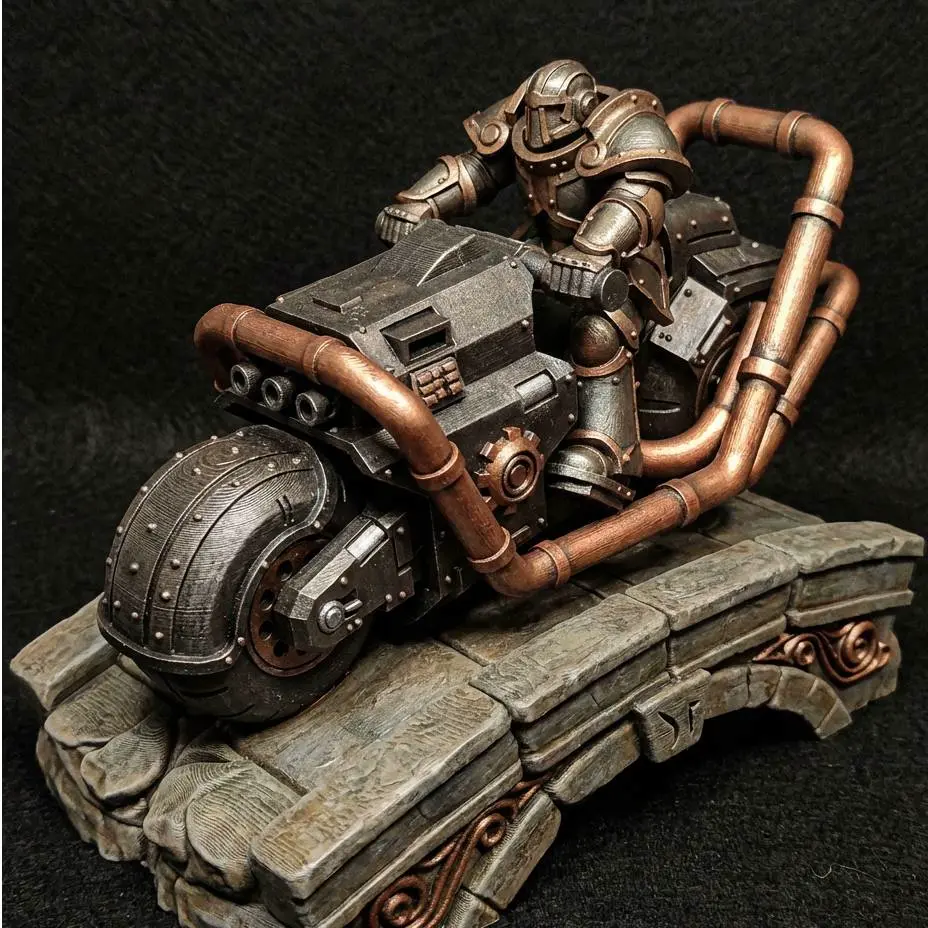 Fallout Power Armor Motorcycle Statue | Post-Apocalyptic